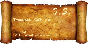 Tomanek Sára névjegykártya